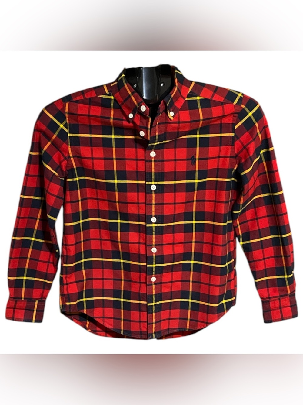 Ralph Lauren Red Black Blue Yellow Plaid Kids Button-Down Shirt